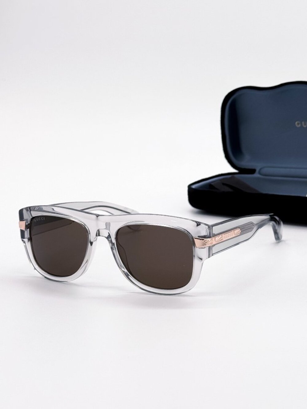 NEW GUCCI SUNGLASSES GG1517S 006 CLEAR BROWN MEN GUCCI EYEWEAR